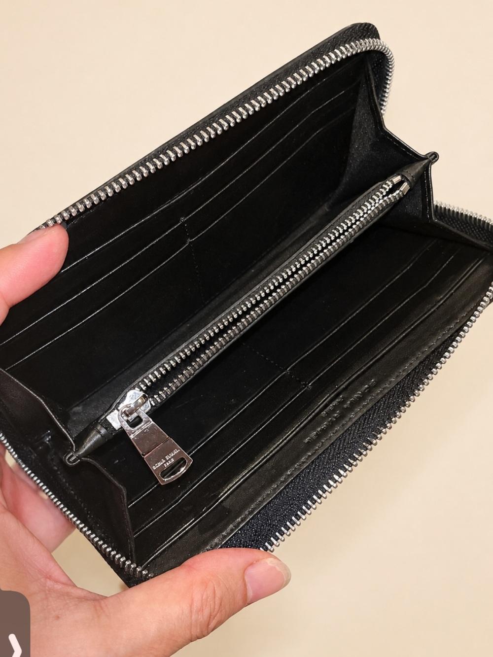 Sonia Rykiel Paris Striped Zip Wallet in Black, Pink, Navy and Neutrals - Picture 4 of 9